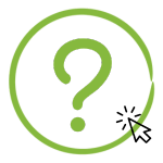 Question mark symbol with a cursor clicking symbol on top of the image