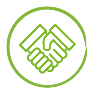 Graphic of a hand shake