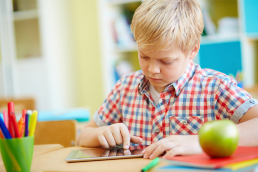 autistic pupil learning on his own