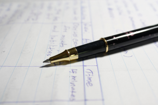Notepad and pen