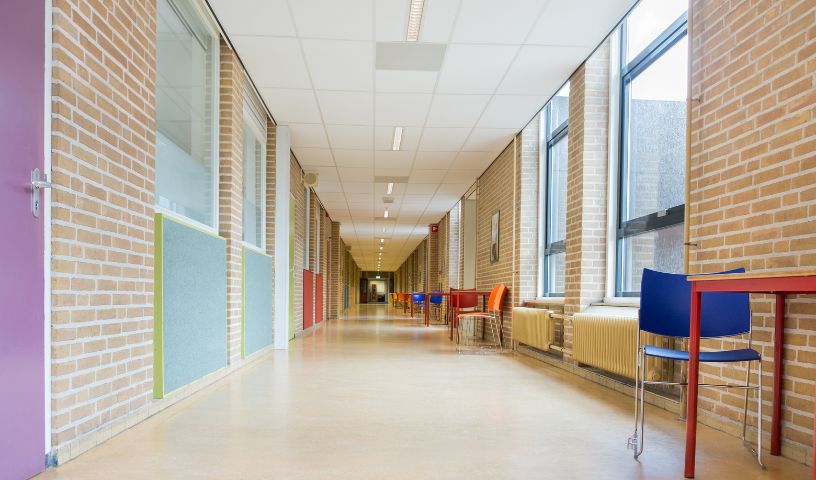 Empty school corridor