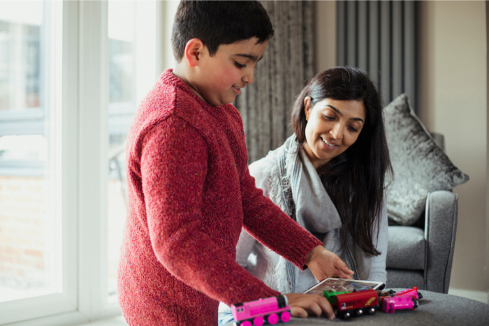 autistic pupil learning at home