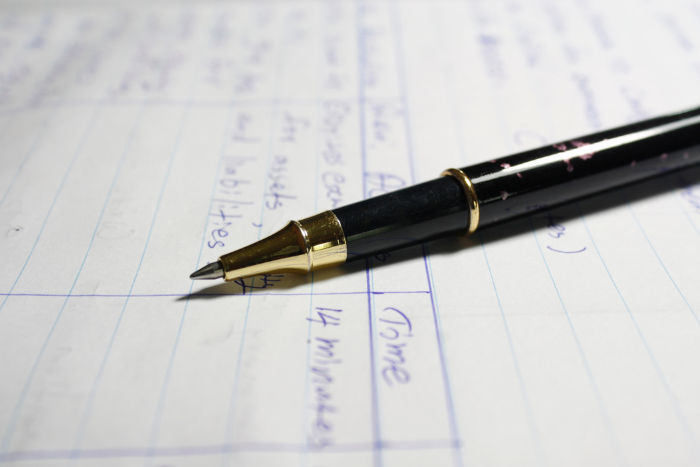 Notepad and pen