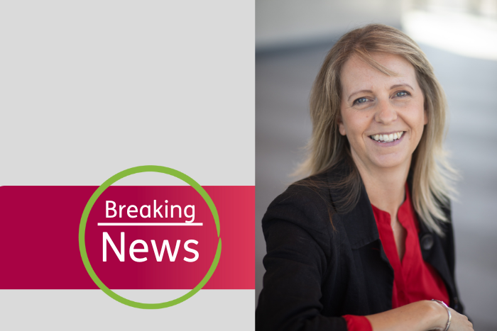 Breaking News graphic and photo of Dr Sarah Broadhurst, AET Director