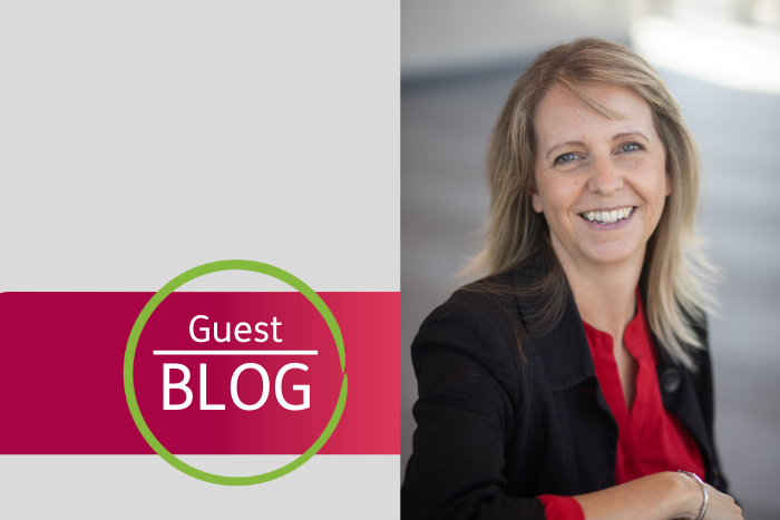 'Guest blog' written with a portrait of Dr Sarah Broadhurst, AET Director.